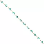 Catena con occhiello in epossidica 4,5 mm Acciaio inox 304 Oro - V. Turchese x1m