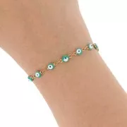 Catena con occhiello in epossidica 4,5 mm Acciaio inox 304 Oro - V. Turchese x1m