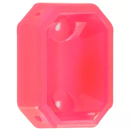 Crimpatura ottagonale in plastica per cabochon 4627 18x13 mm - rosa fluorescente trasparente x1