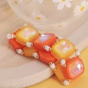 Crimpatura ottagonale in plastica per cabochon 4627 18x13 mm - Giallo trasparente x1