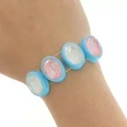 Castone ovale in plastica per cabochon 4120 18x13 mm - Giacinto trasparente x1