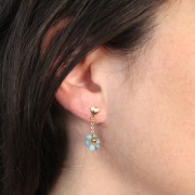 Orecchini perno a cuore 7x5 mm con anello chiuso - Gold Filled x2