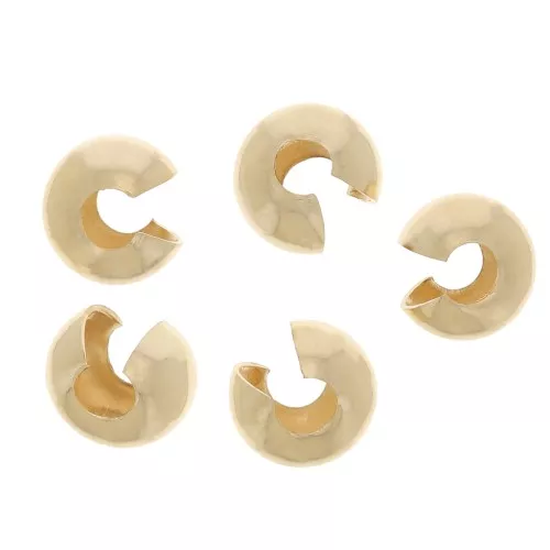 Coprischiaccini per perline da schiacciare 5 mm - Gold Filled x4