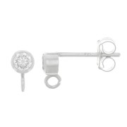 Orecchini perno 3,5 mm con ossido di zirconio - Argento 925 - Cristallo x2|raw }}