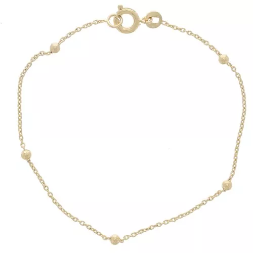 Bracciale a rete forzatina con perline da 2,5mm (1x3) placcato oro 3 micron x17cm