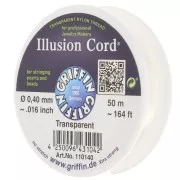 Filo di nylon invisibile 0,40 mm - illusion cord - Griffin - Trasparente x50m