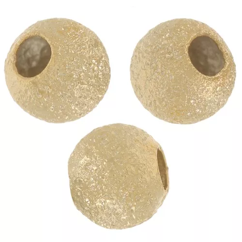 Perline diamantate rotonde 4 mm - Dorate con oro fino x8
