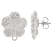 Orecchini fiore 15 mm con anello chiuso - Argento x2