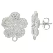 Orecchini fiore 15 mm con anello chiuso - Argento x2