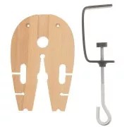 Tassello in legno pretagliato 15x10 cm con morsa in acciaio x1