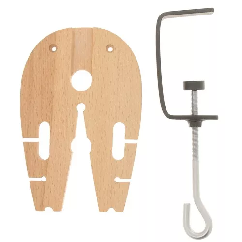 Tassello in legno pretagliato 15x10 cm con morsa in acciaio x1