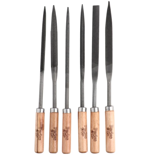 6 lime con manico in legno - grana media - strumenti di gioielleria x1