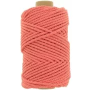 Bobine de cordon en coton pour macramé 3 mm - Orange x50m