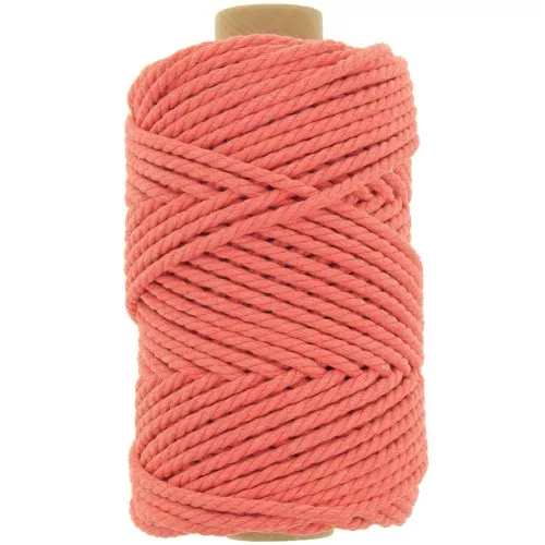 Rocchetto di corda di cotone macramè da 3 mm - Arancione x50m