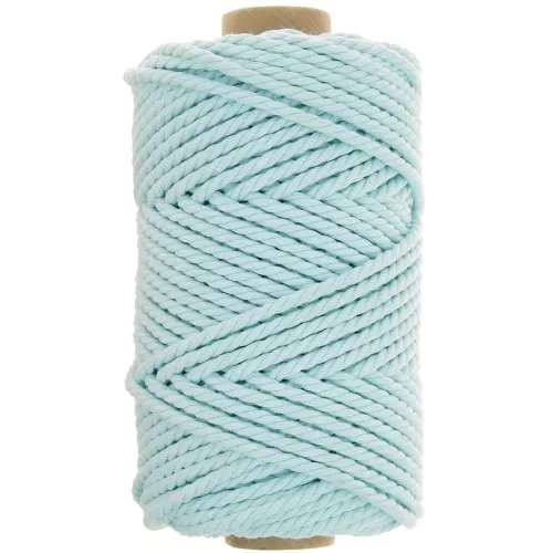 Rocchetto di corda per macramè in cotone 3 mm - Celeste x50m