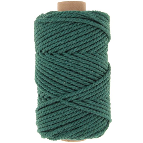 Rocchetto di cordoncino in cotone macramè 3 mm - Verde bottiglia x50m