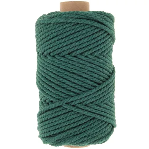 Rocchetto di cordoncino in cotone macramè 3 mm - Verde bottiglia x50m