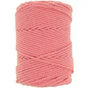 Rocchetto di cordoncino in cotone macramè 3 mm - Rosa caramello x100m