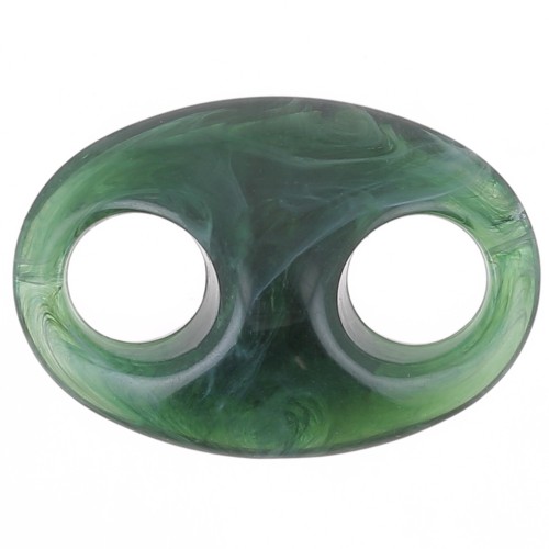 Maglia in acrilico a forma di chicco di caffè 32x23 mm - Verde abete marmorizzato x1