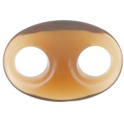 Maglia in acrilico a forma di chicco di caffè 32x23 mm - Trasparente Cognac x1