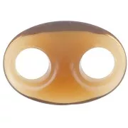 Maglia in acrilico a forma di chicco di caffè 32x23 mm - Trasparente Cognac x1