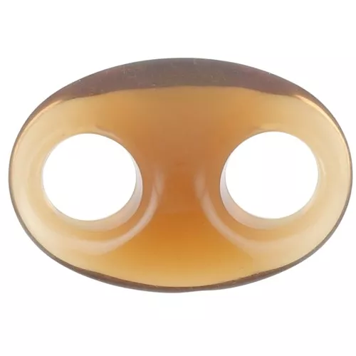 Maglia in acrilico a forma di chicco di caffè 32x23 mm - Trasparente Cognac x1