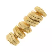 Perline ondulate Heishi effetto spazzolato 4x0,8mm -Dorato x5g circa 65 pezzi.