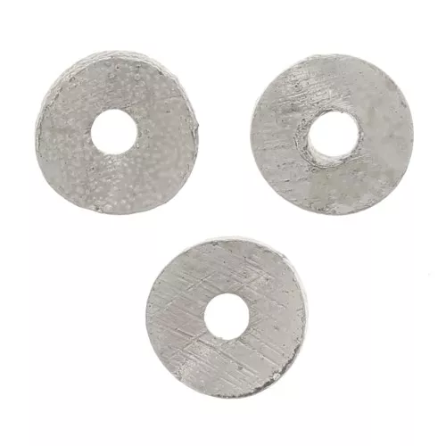 Perline ondulate Heishi effetto spazzolato 4x0.8mm - Argento x5g circa 65 pz.