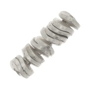 Perline ondulate Heishi effetto spazzolato 4x0.8mm - Argento x5g circa 65 pz.