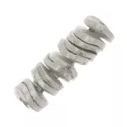 Perline ondulate Heishi effetto spazzolato 4x0.8mm - Argento x5g circa 65 pz.