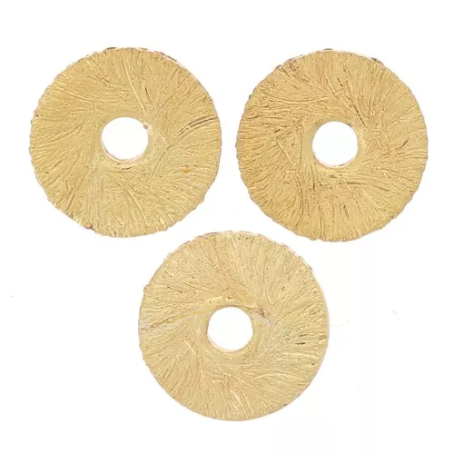 Perline rondelle effetto spazzolato Heishi 6x0,8 mm -dorato x5g circa 30 pezzi