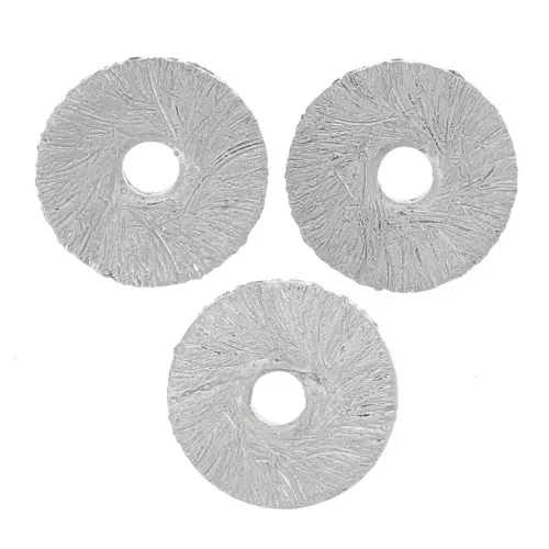 Perline rondelle effetto spazzolato Heishi 6x0,8 mm - Argento x5g circa 30 pz.