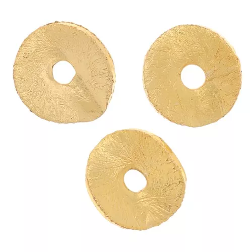 Perline rondelle ondulate effetto spazzolato Heishi 6x0,8mm x5g circa 30 pezzi