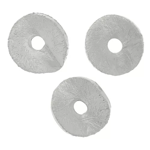 Perle ondulate Heishi effetto spazzolato 6x0.8mm - Argento x5g circa 30 pz.