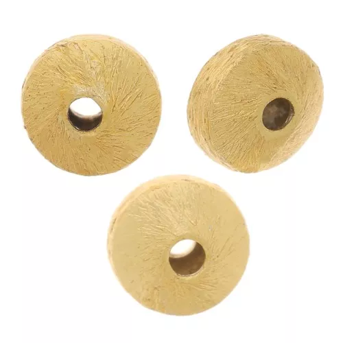 Perle biconi appiattite effetto spazzolato 6x4 mm - dorato x5g circa 15 pezzi
