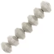 Perle biconi appiattite effetto spazzolato 6x4 mm - Argento x5g circa 15 pezzi