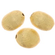 Perle di oliva effetto spazzolato 10x8 mm - dorato x10