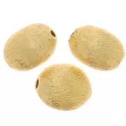 Perle di oliva effetto spazzolato 10x8 mm - dorato x10