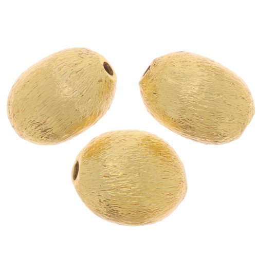 Perle di oliva effetto spazzolato 10x8 mm - dorato x10