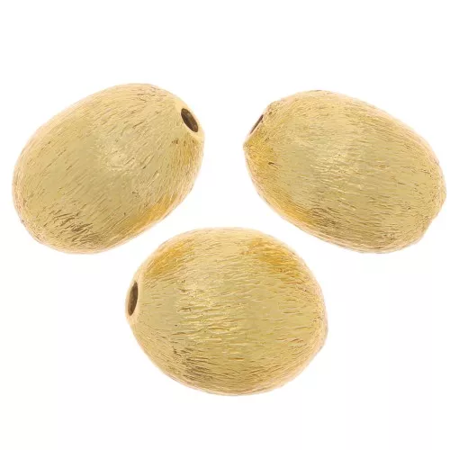 Perle di oliva effetto spazzolato 10x8 mm - dorato x10