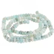 Perle sfaccettate rotonde appiattite 4x3 mm - Larimar x32cm