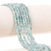 Perle sfaccettate rotonde appiattite 4x3 mm - Larimar x32cm