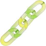Maglia ovale acrilica 39x23 mm bicolore trasparente - Verde - Giallo x1