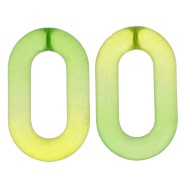Maglia ovale acrilica 39x23 mm bicolore trasparente - Verde - Giallo x1