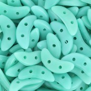 Czechmates Crescent 2 fori 3 x 10 mm Opaque Turquoise x5g