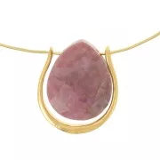 Pendente ferro di cavallo 14x12 mm - Argento 925 dorato con oro fino x1