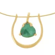 Pendente ferro di cavallo 14x12 mm - Argento 925 dorato con oro fino x1