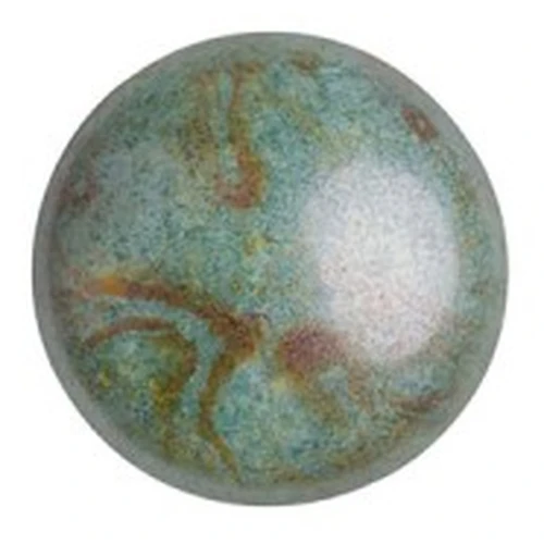 Cabochon di vetro di Puca® 8 mm - Vert Gris Marbré Ceramic Look x10