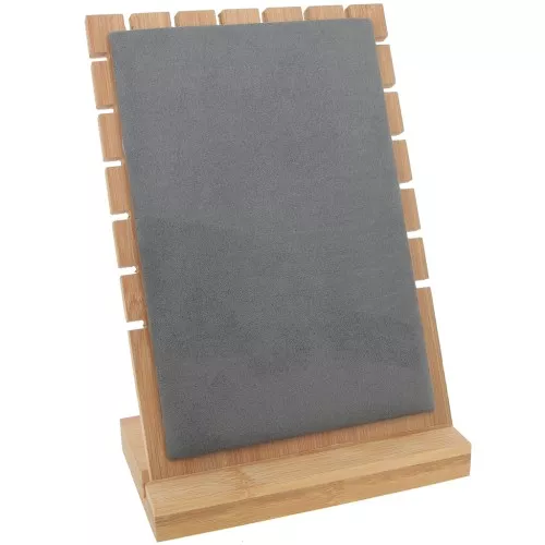 Portagioie per collana - forma rettangolare 25x17 cm bambù - camoscio Grigio x1