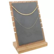 Portagioie per collana - forma rettangolare 25x17 cm bambù - camoscio Grigio x1